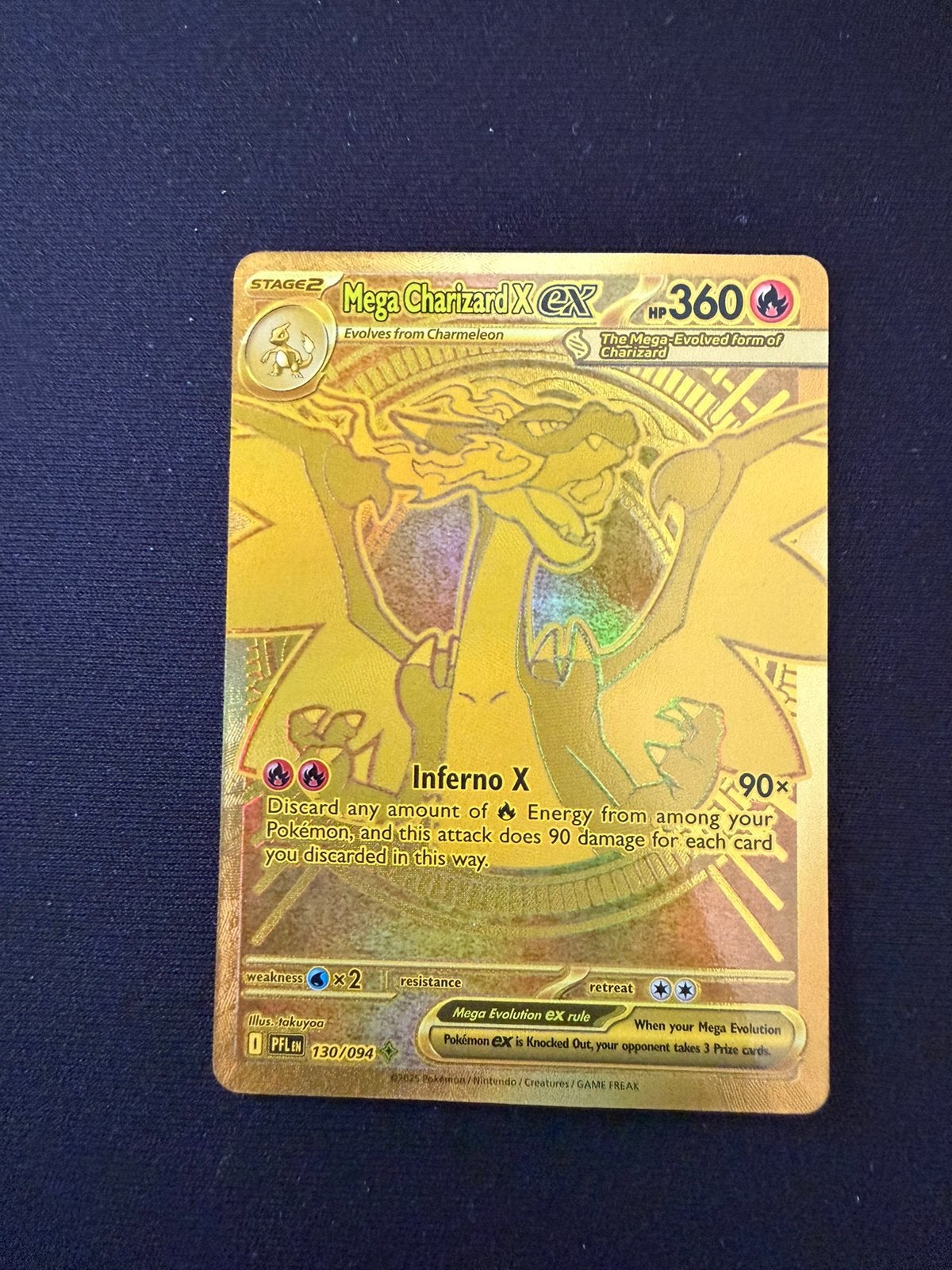 Phantasmal Flames Mega Charizard X ex 130/094 – Pokémon TCG, Ophalen of Verzenden, Zo goed als nieuw, Losse kaart