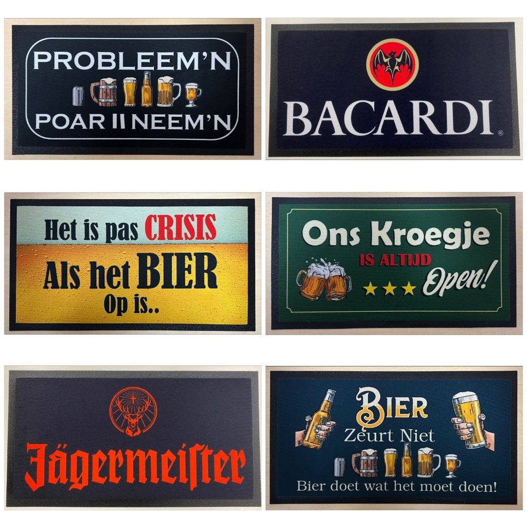 Bacardi logo zwart reclame barmat matje decoratie deco, Verzamelen, Reclamebord, Info@deconoord.nl, Deco Noord, Nieuw