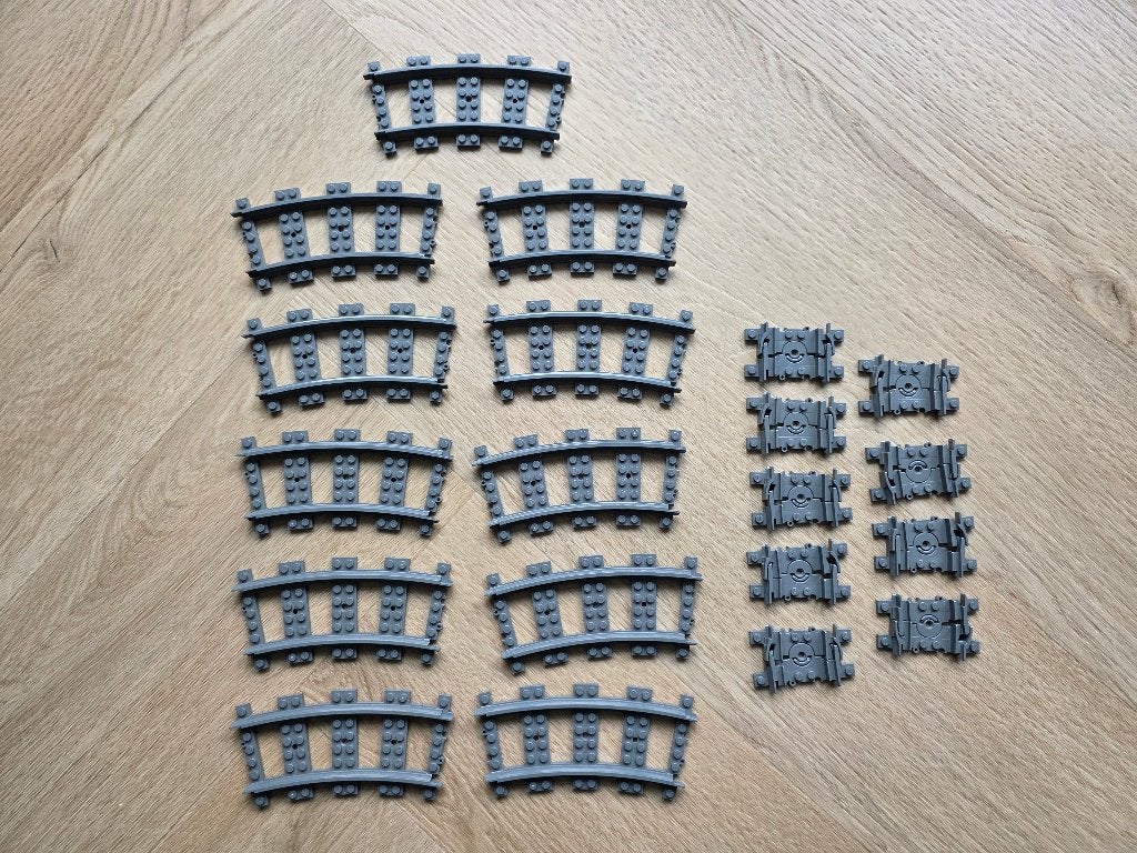 Lego treinrails gebogen rails + flexibele stukken rails, City, Lego, Overige typen, Ophalen of Verzenden