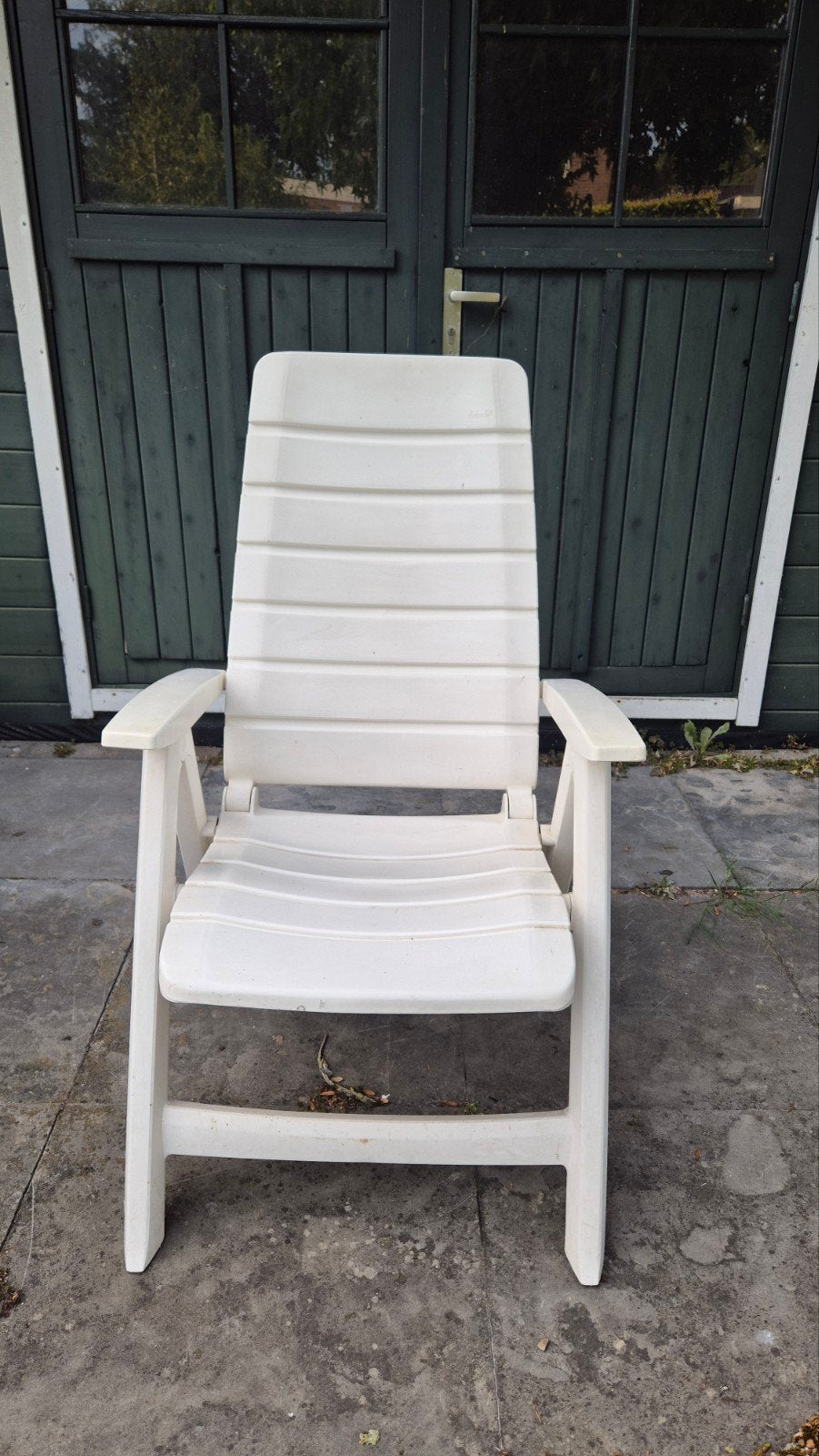 4x Hartman tuinstoelen, verstelbaar, wit kunststof, Ophalen, Gebruikt, Kunststof, Verstelbaar