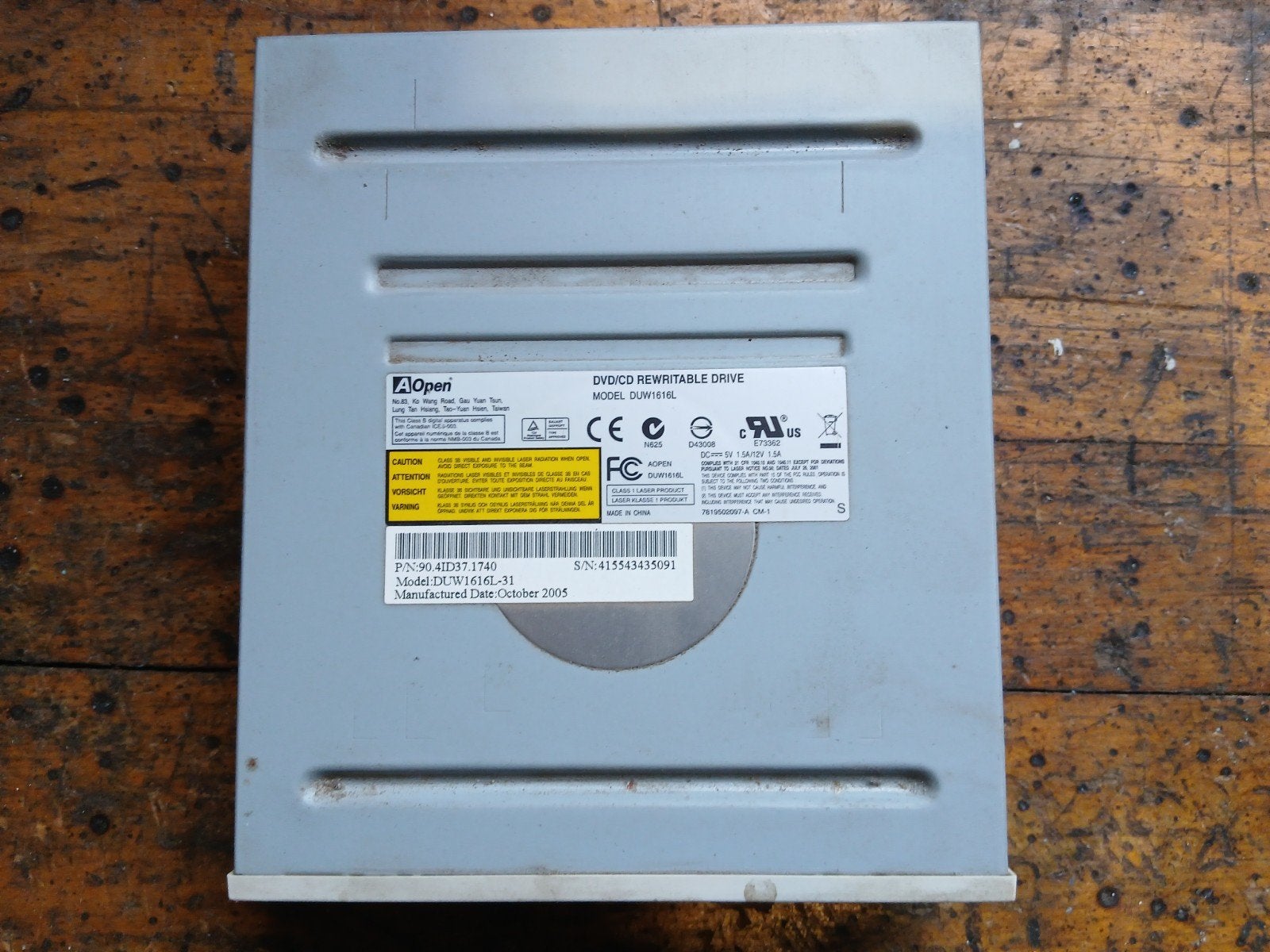 AOpen DUW1616L DVD/CD Rewritable Drive, Computers en Software, Optische drives, Gebruikt, Intern, Windows, Cd, Dvd, Ophalen of Verzenden