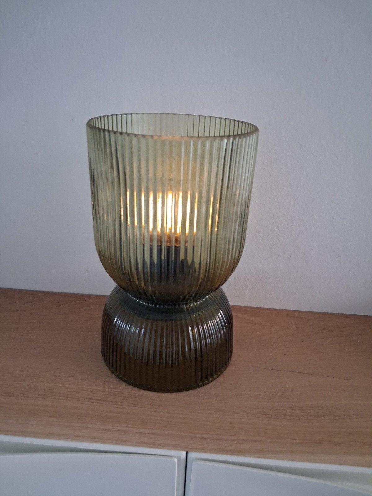 Groene glazen lamp., Huis en Inrichting, Ophalen, Zo goed als nieuw, Glas