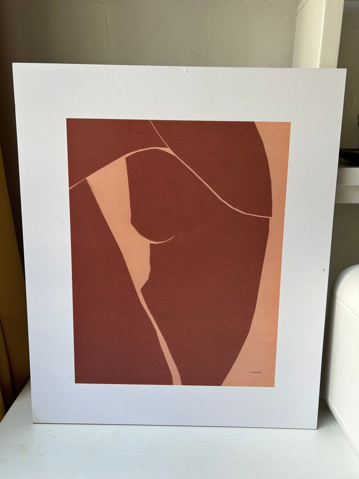 Tinystories kunstprint abstracte vrouwentorso, Ophalen of Verzenden, Gebruikt