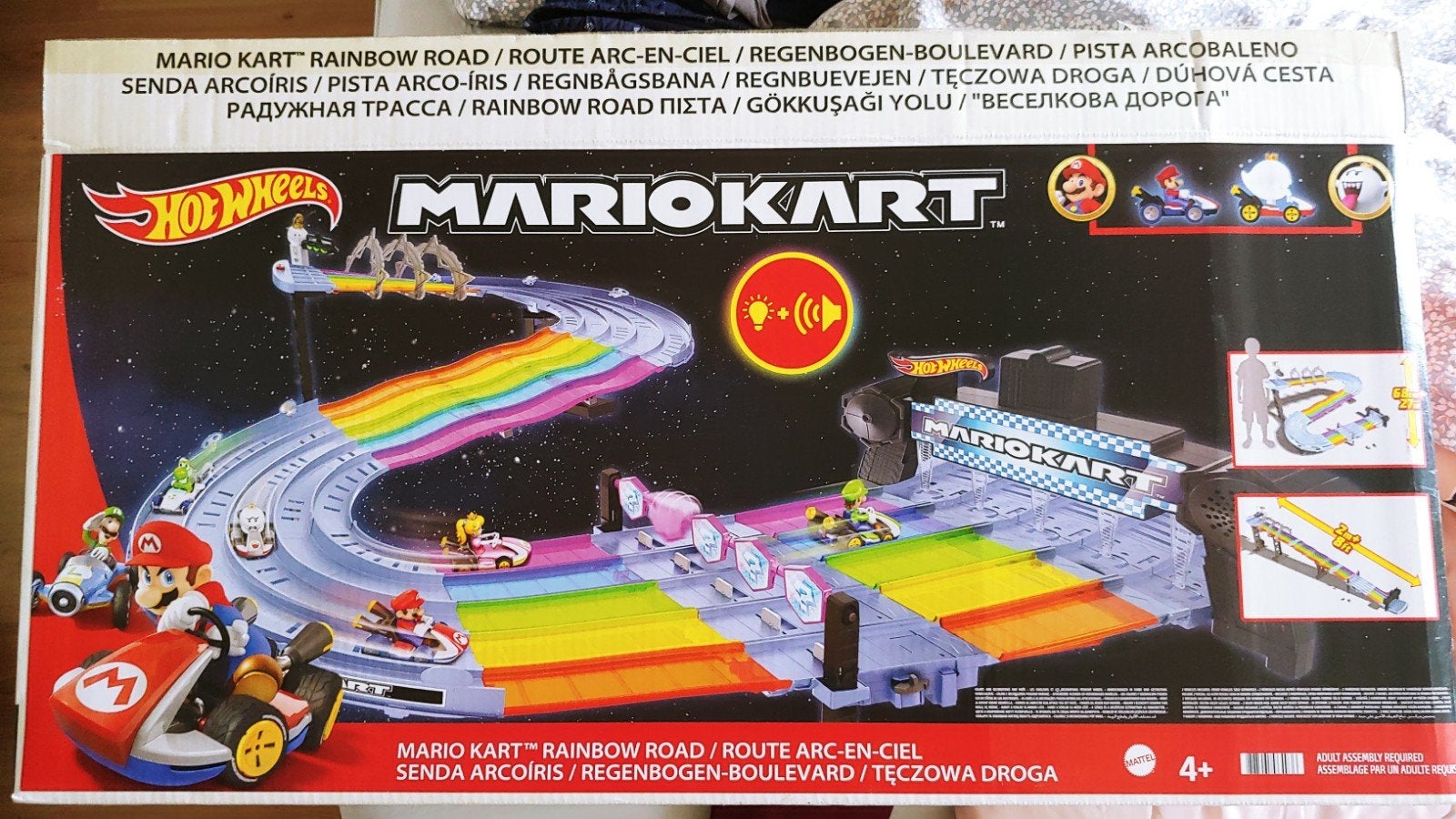 Hot Wheels Mario Kart Regenboogbaan Racebaan, Ophalen of Verzenden, Zo goed als nieuw, Handmatig, Hot Wheels
