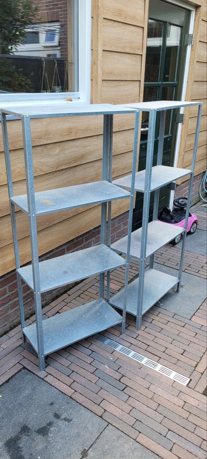 2x IKEA HYLLIS Kasten - Gegalvaniseerd metaal, Huis en Inrichting, Kasten | Stellingkasten, Ophalen, Gebruikt