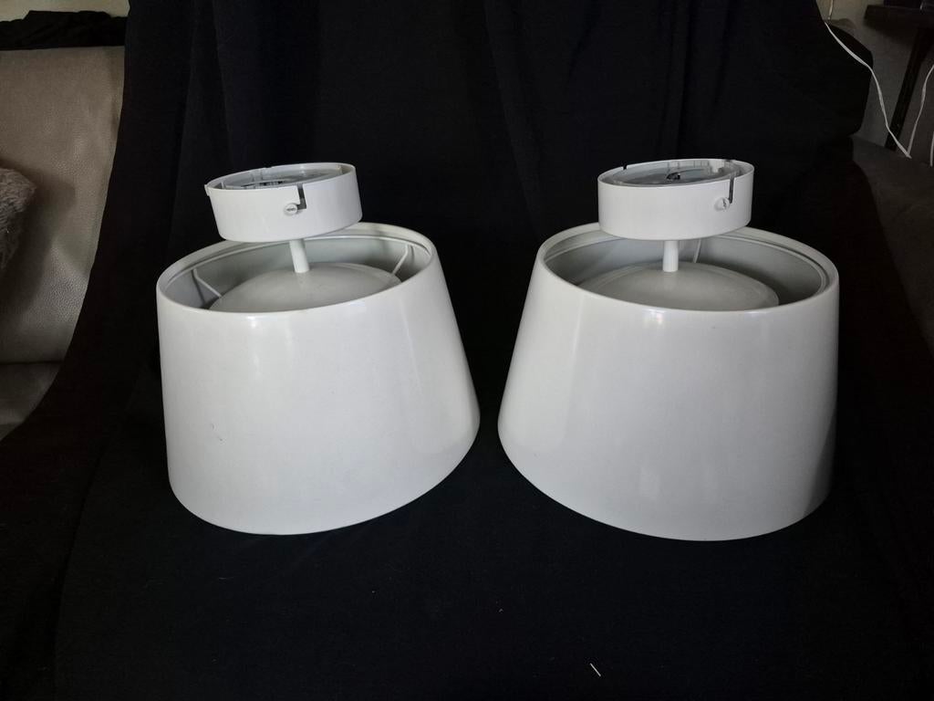 2x KULLA T0161 IKEA WIT PLAFONDLAMP, Ophalen, Zo goed als nieuw, Metaal