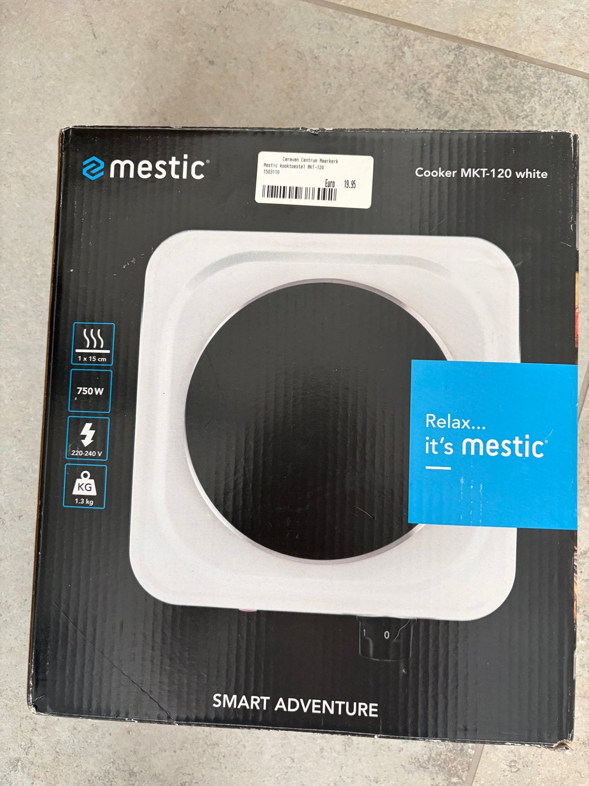 Mestic MKT-120 Witte Kookplaat - Compact & Draagbaar, Nieuw, 3 kookzones of minder, Ophalen of Verzenden, Vrijstaand