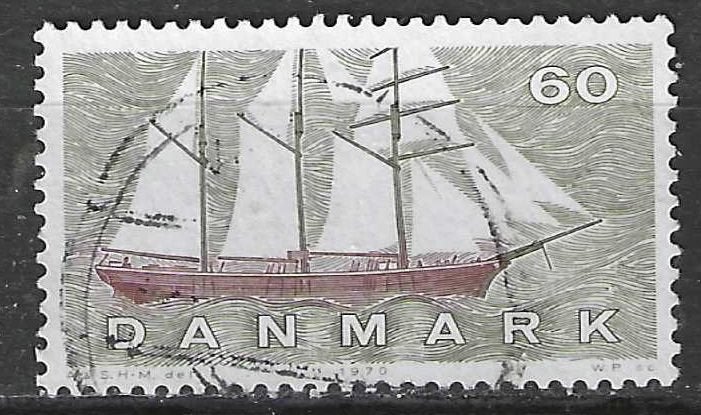 Denemarken 1970 - Yvert 510 - Deense Scheepvaart (ST), Verzenden, Denemarken, Gestempeld