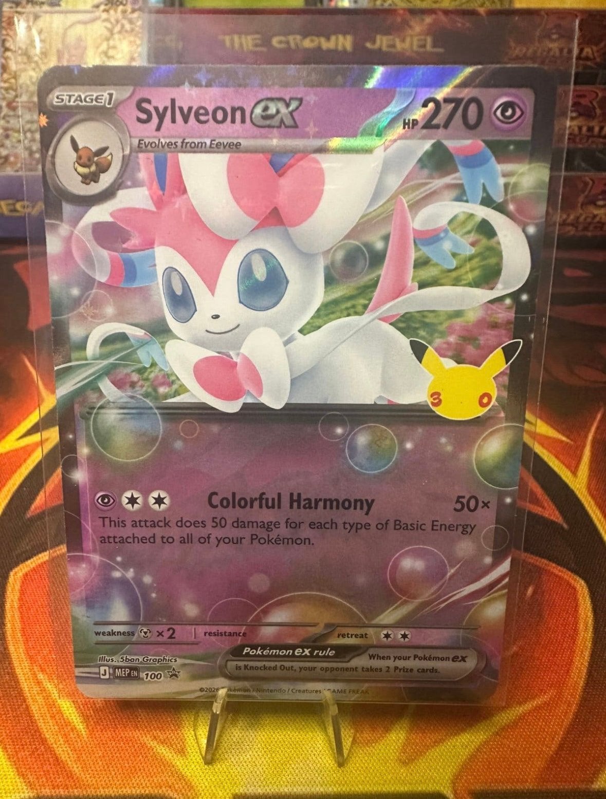 Sylveon ex (MEP 100) MEP Black Star Promos 30th Celebration, Verzenden, Zo goed als nieuw, Losse kaart, Foil