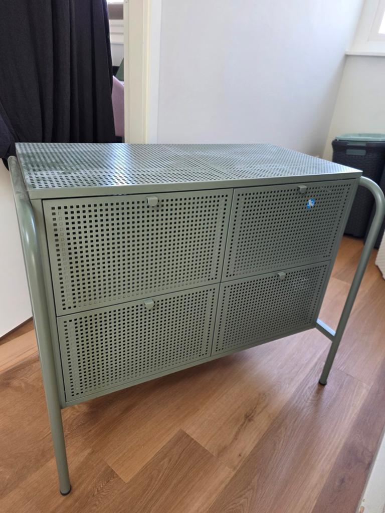 IKEA LIXHULT Ladekast - Groen, 4 lades - Staal, Huis en Inrichting, Kasten | Ladekasten, Ophalen, Modern, Industrieel, 50 tot 100 cm