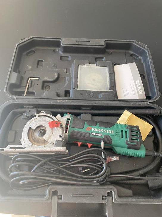 Parkside PTS 500 B2 Mini Cirkelzaag met Koffer, Ophalen, Minder dan 30 mm, Cirkelzaag, Zo goed als nieuw