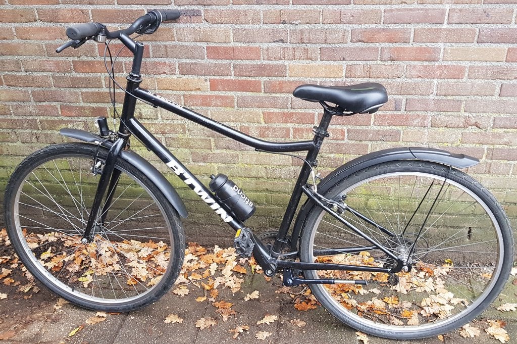 B-TWIN Riverside 100 recreatie fiets 53 28 6 versnellingen, Ophalen, B.Twin, Staal, Velgrem