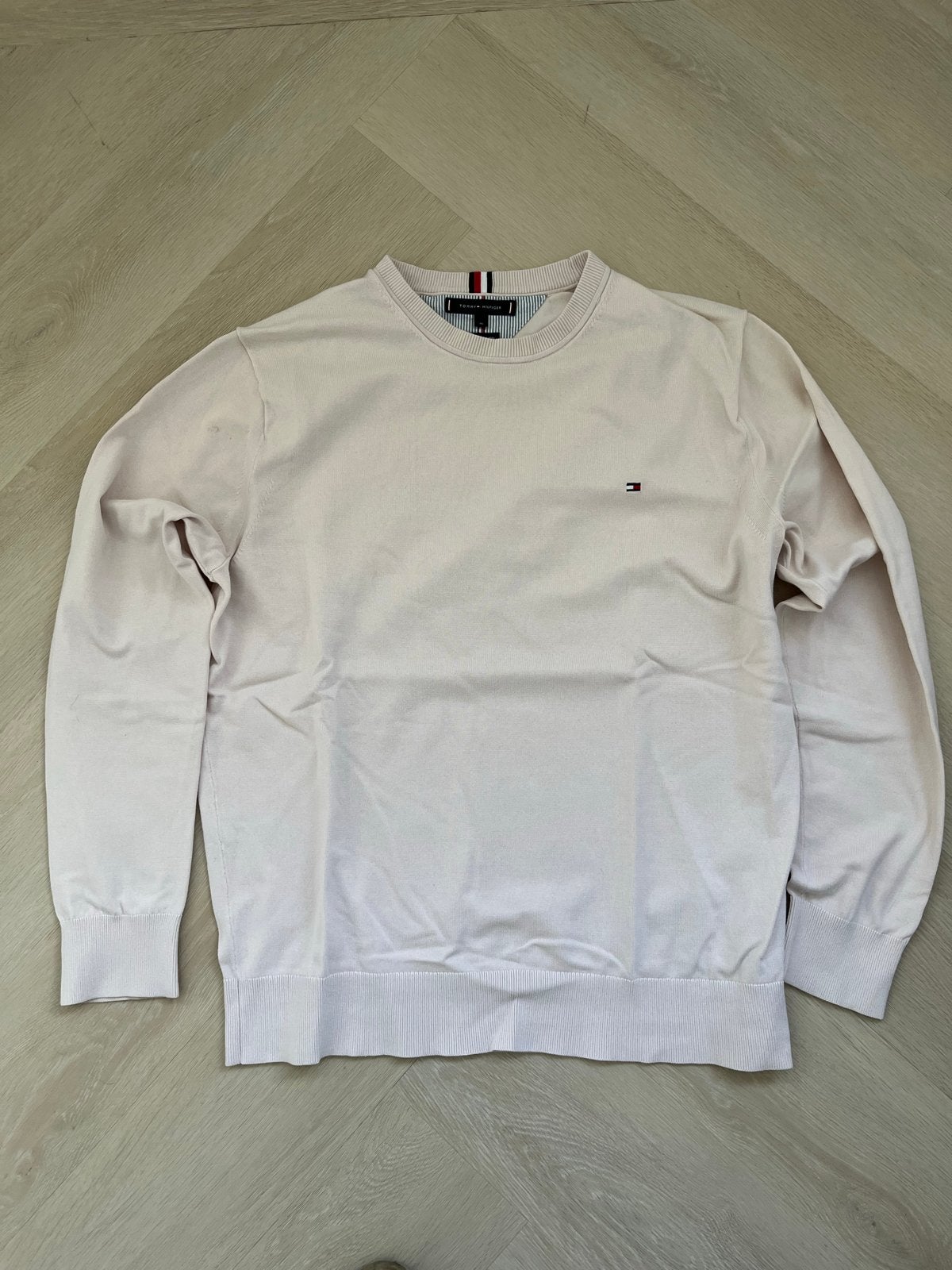 Tommy Hilfiger Gebreide Trui - Maat XL (valt klein), Ophalen of Verzenden, Zo goed als nieuw, Maat 52/54 (L), Beige
