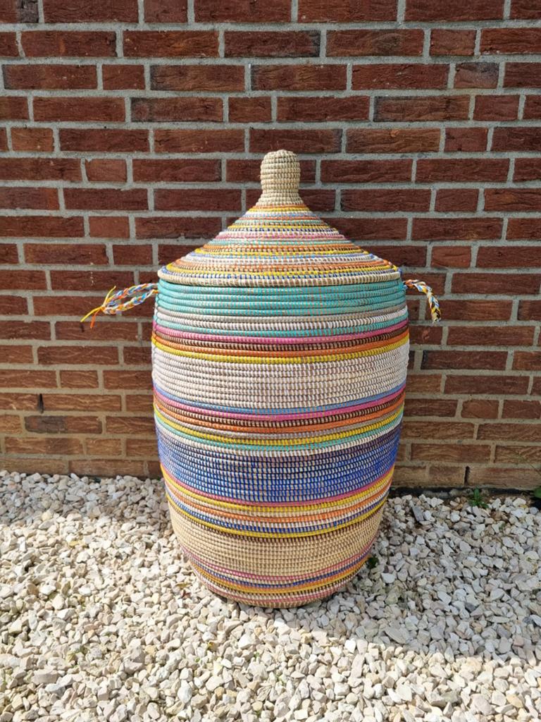Afrikaanse zeegras wasmand opbergmand fairtrade, Huis en Inrichting, Woonaccessoires | Schalen en Manden, Ophalen of Verzenden