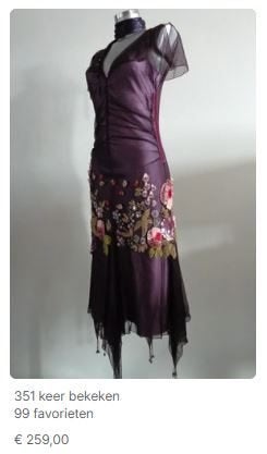 Jorando Italy designer paarse jurk, IT44-NL38 NIEUW, Maat 38/40 (M), Paars, Nieuw, Ophalen of Verzenden