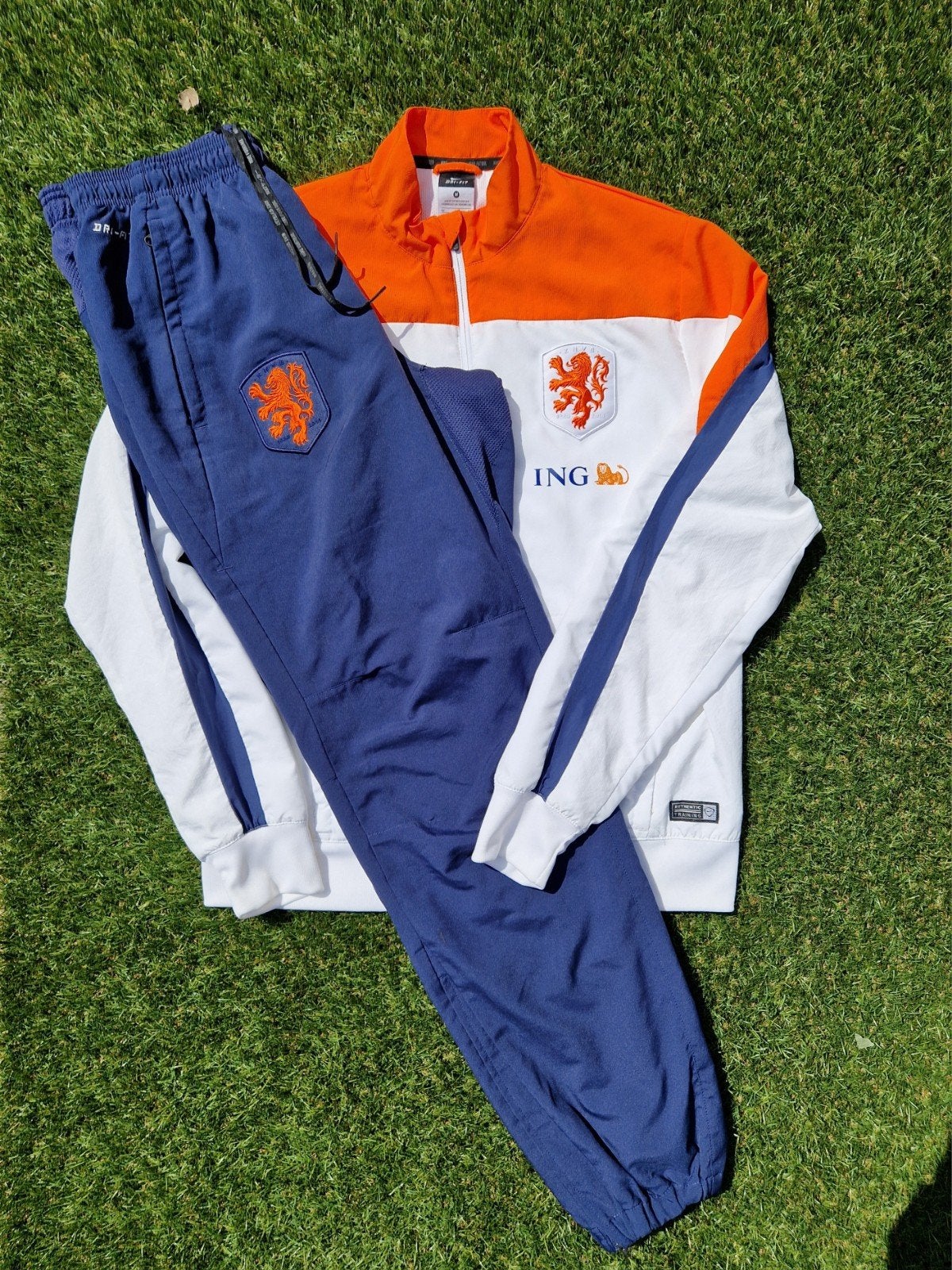 Nederlands elftal Oranje trainingspak broek jack 2014 KNVB, Maat 48/50 (M), Nike, Oranje, Ophalen of Verzenden