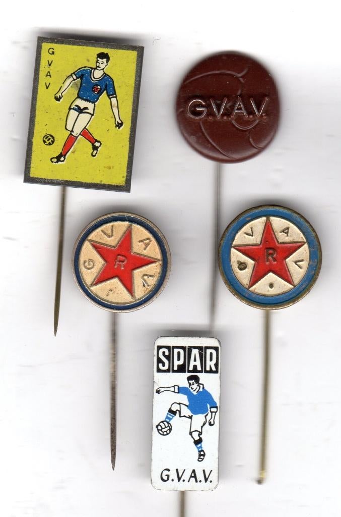 5 speldje GVAV VOETBAL GRONINGEN (A10), Verzamelen, Speldjes, Pins en Buttons, Ophalen of Verzenden, Gebruikt, Overige onderwerpen