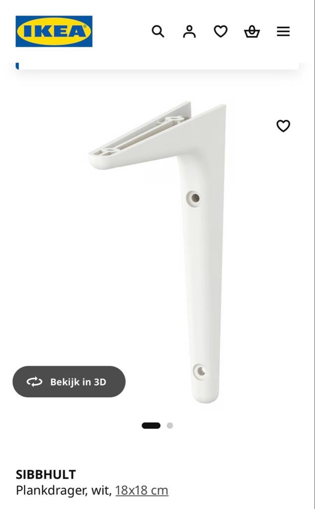 6x IKEA SIBBHULT Plankdrager wit 18x18 cm - Nieuw, Ophalen of Verzenden, Nieuw