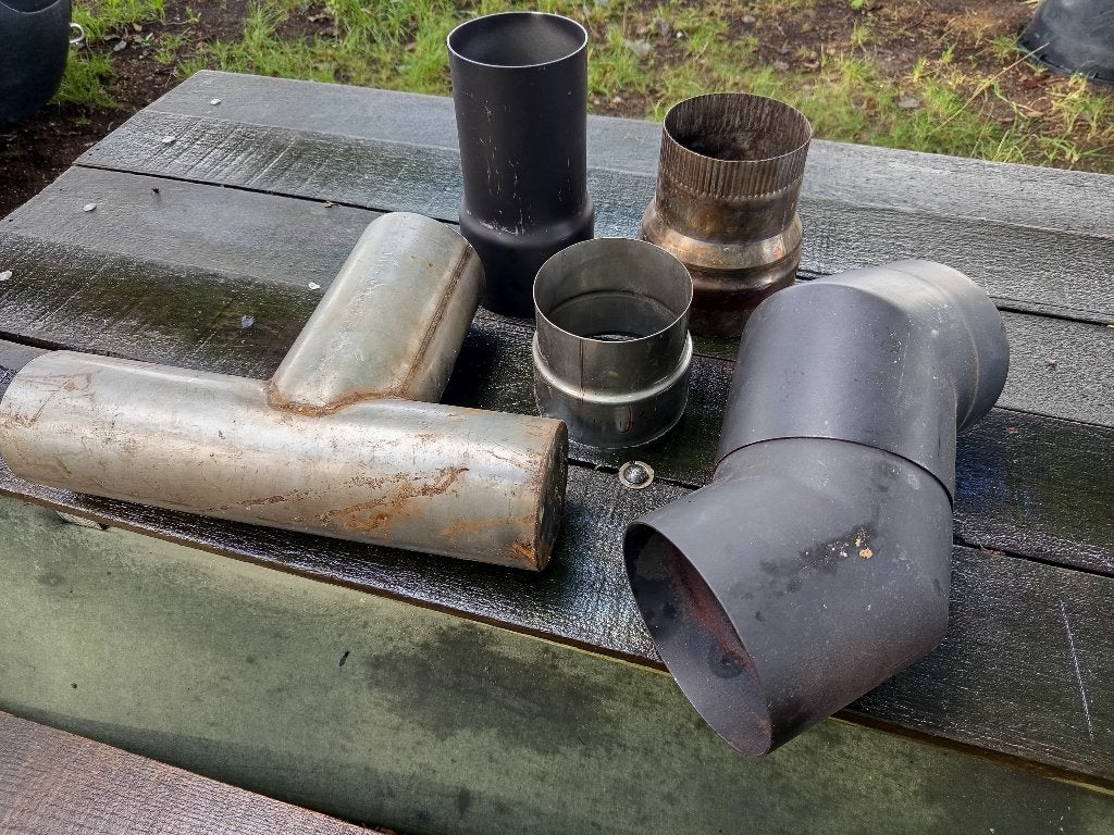 kachelpijp verloop smoorklep, Verzenden, Gebruikt, Hout, Houtkachel