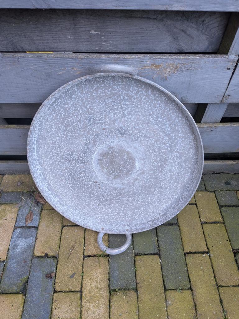 Aluminium dienblad, Ophalen of Verzenden, Gebruikt, Rond, Metaal