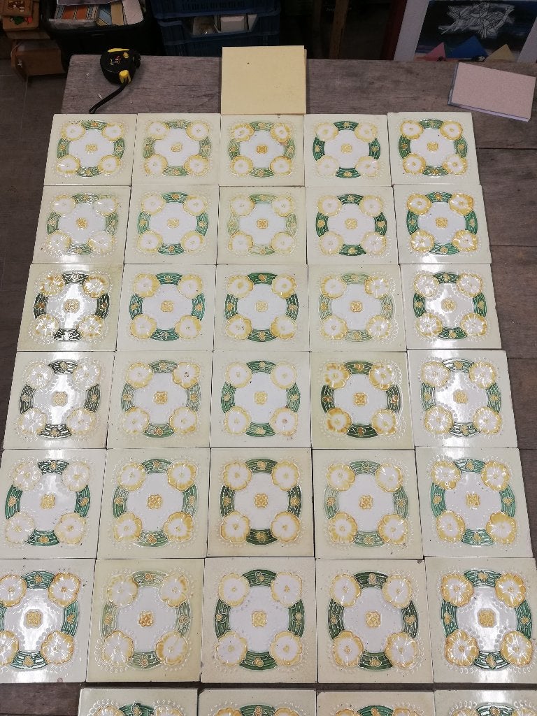 76x92cm art nouveau / jugendstil wandtegels (30+4), Ophalen