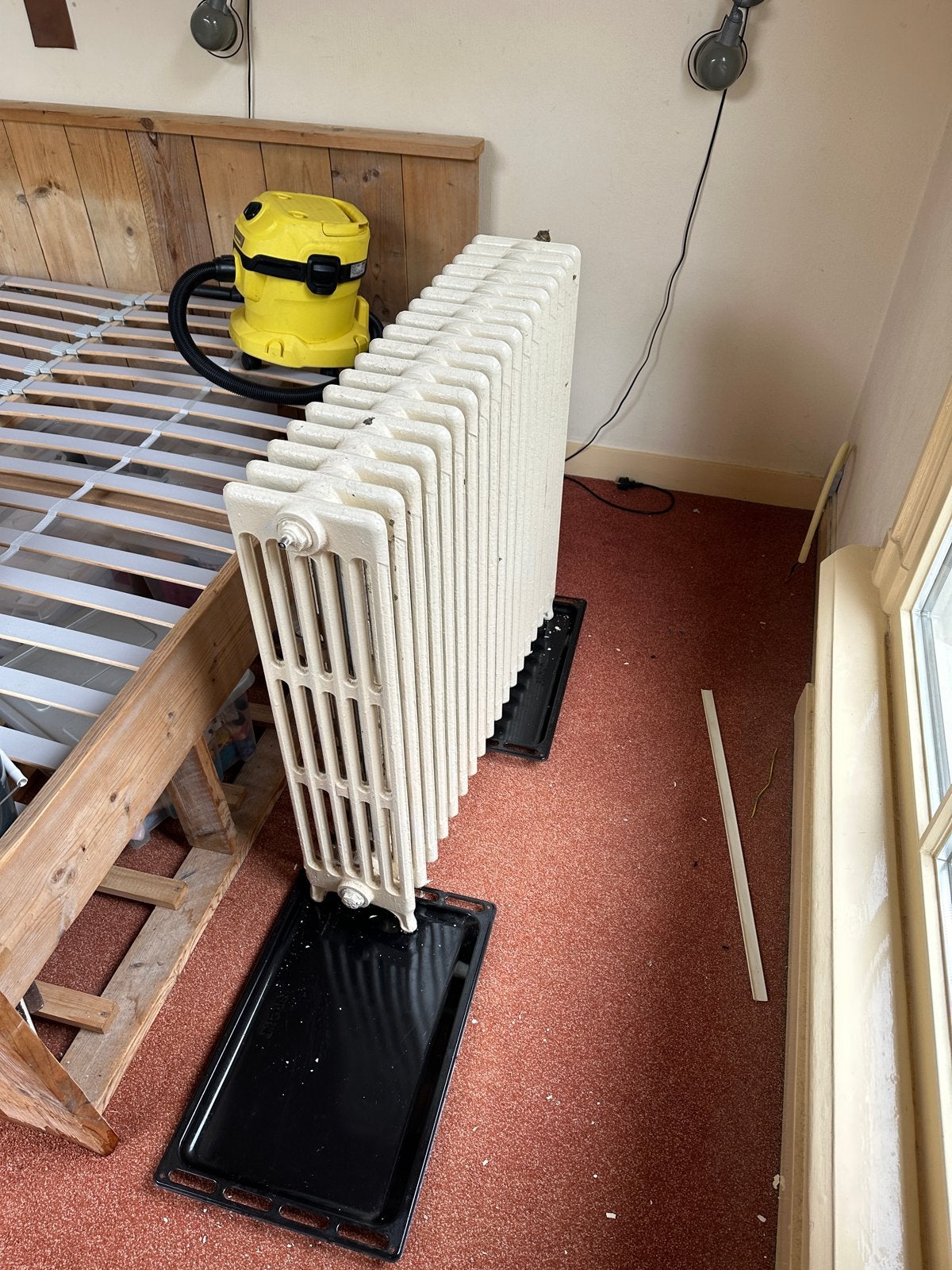 Antieke gietijzeren radiator uit Jugendstilhuis (1907), Ophalen of Verzenden, Gebruikt, Radiator, 30 tot 80 cm