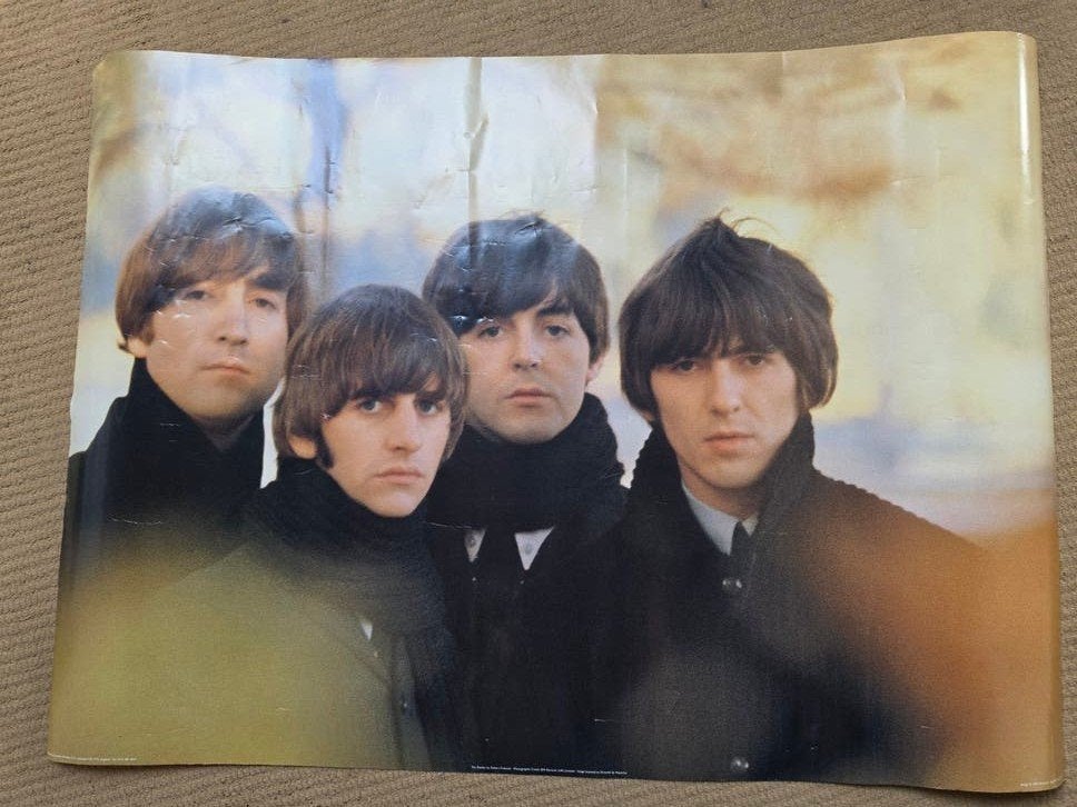 Vintage The Beatles Poster - 61x86cm, Ophalen of Verzenden, A1 t/m A3, Muziek, Rechthoekig Staand