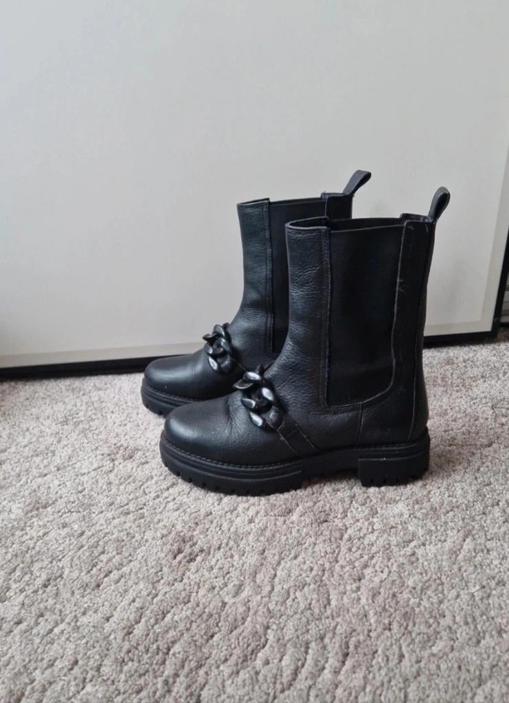 Stoere leren boots, Ophalen of Verzenden, Zo goed als nieuw, Zwart