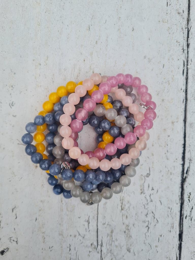 BIBA natuurstenen kralenarmbandjes 3 euro pst nieuw, Overige materialen, Nieuw, Ophalen of Verzenden, Roze