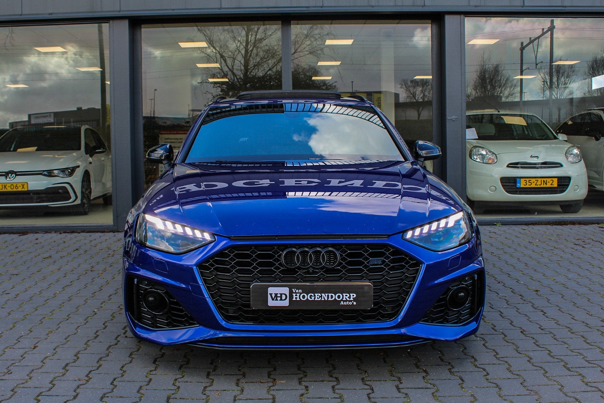 Audi A4 Avant 2.9 TFSI RS4 PANO HUD B&O 530PK ABT RS4-S, Auto's, Automaat, Gebruikt, Blauw, A4