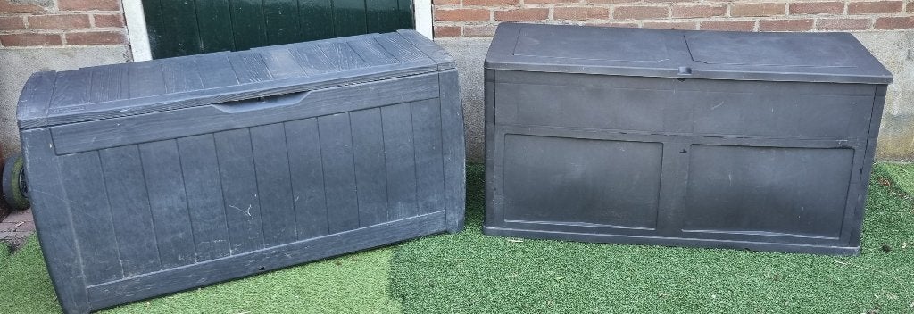 Kunststof tuinbox 2x. Hxbxdiepte  resp. 58x115x45, Ophalen, Gebruikt, Kunststof, Overige typen