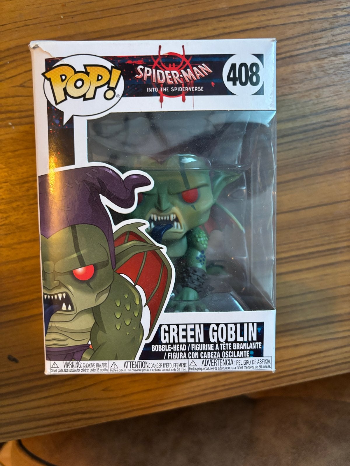 Funko Pop! Green Goblin #408 Spider-Man Into The Spider-Vers, Ophalen of Verzenden, Zo goed als nieuw