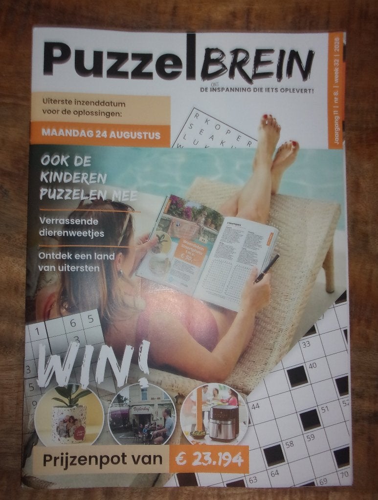 Puzzelboek Puzzelbrein, Ophalen of Verzenden, Minder dan 500 stukjes, Nieuw, Puzzelboek