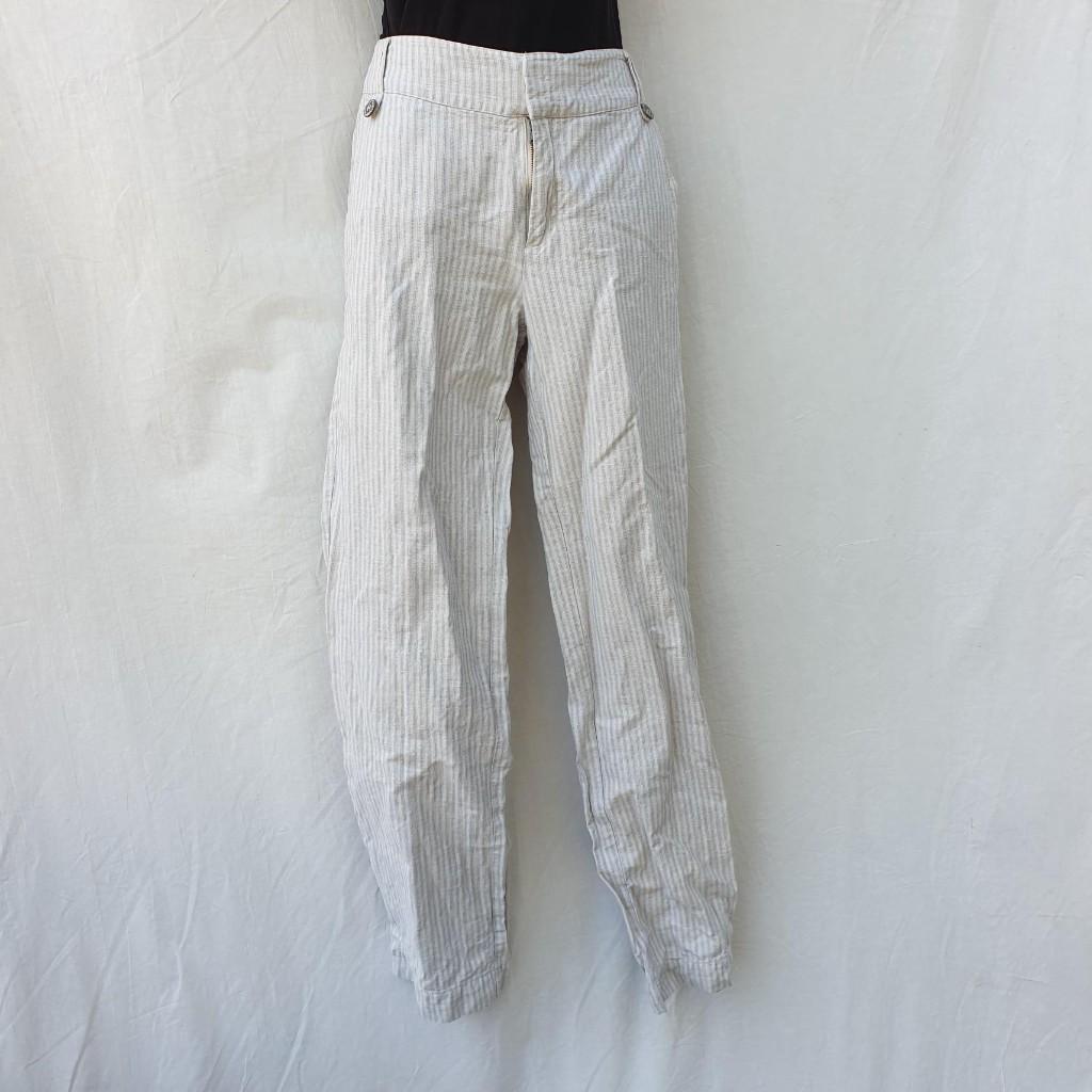 Stoere damesbroek wit-blauw gestreept mt M merk Noah Noah, Maat 38/40 (M), ., Wit, Ophalen of Verzenden