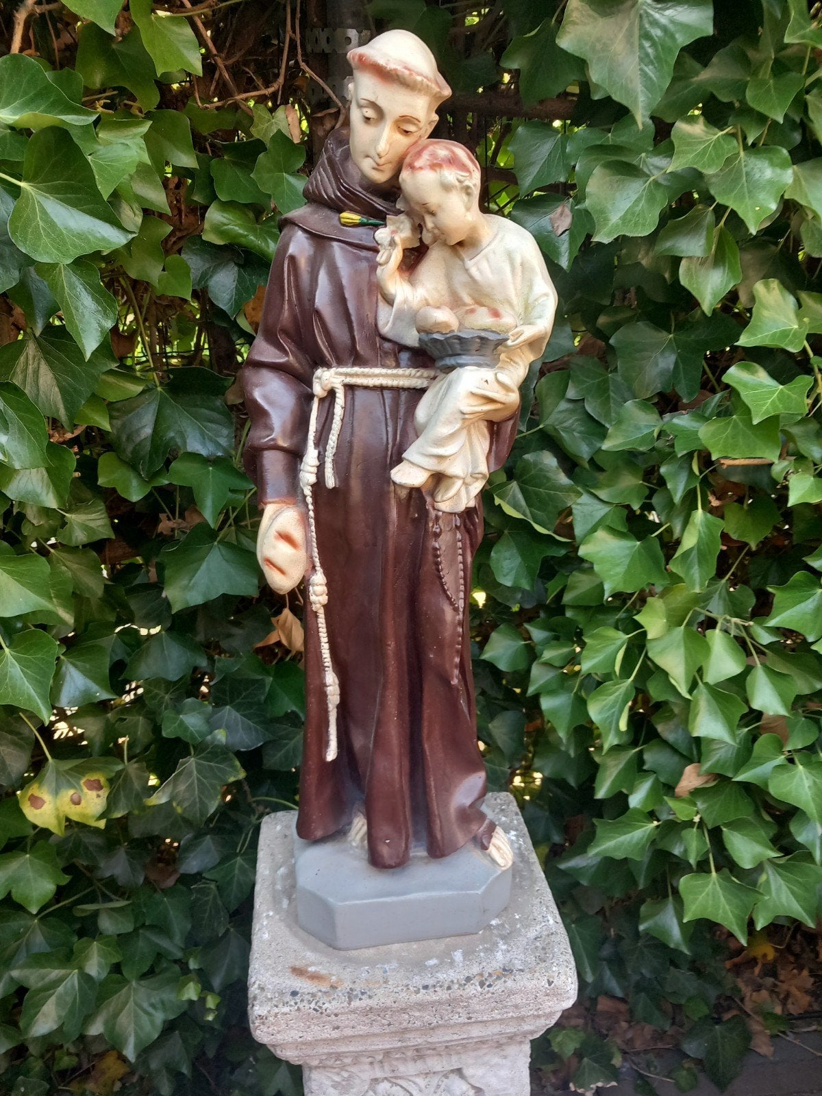 Beeld Heilige Antonius met kindje Jezus, 70 cm kunststof, Ophalen