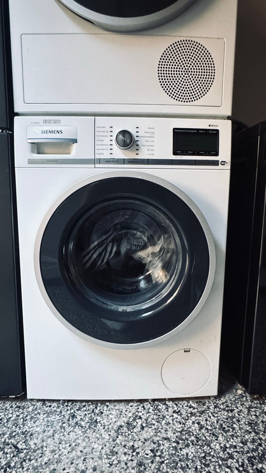 Siemens IQ800 series SET Wasmachine i-Dos 9kg & Droger 8kg!, Ophalen, 1200 tot 1600 toeren, 8 tot 10 kg, Zo goed als nieuw