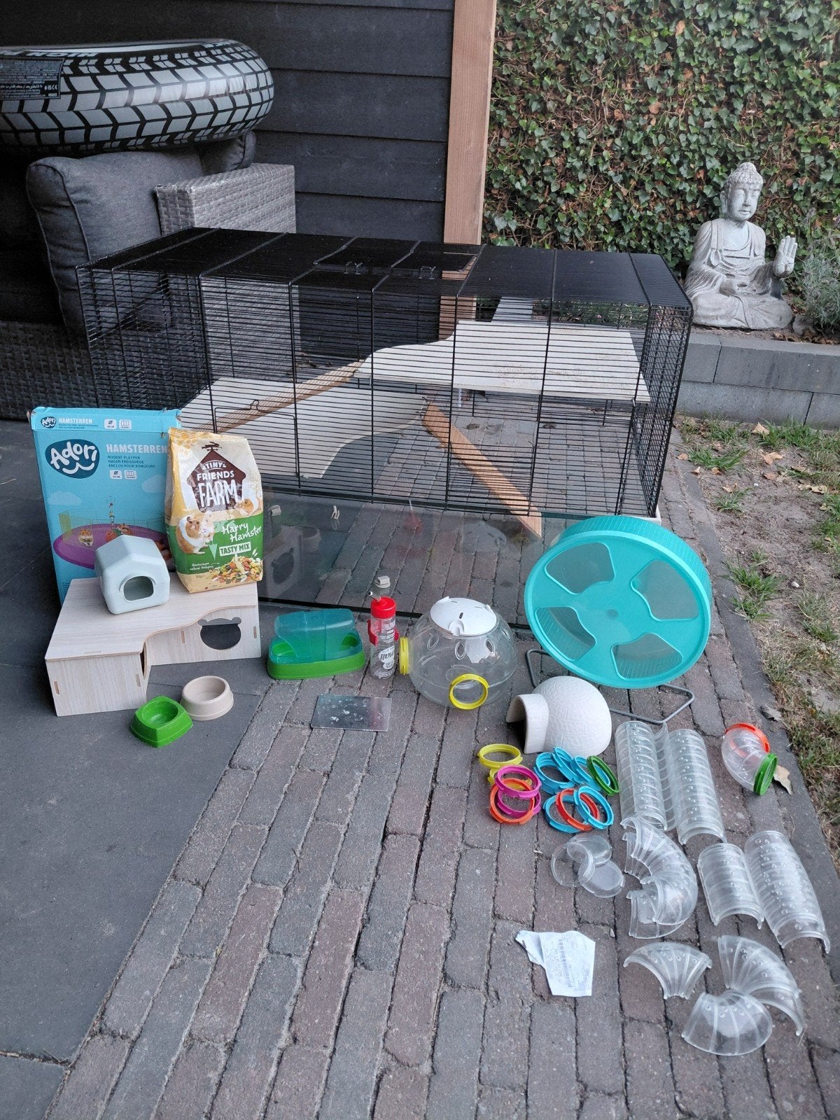 2 (hamster)kooien te koop + vele hamster accessoires., Ophalen