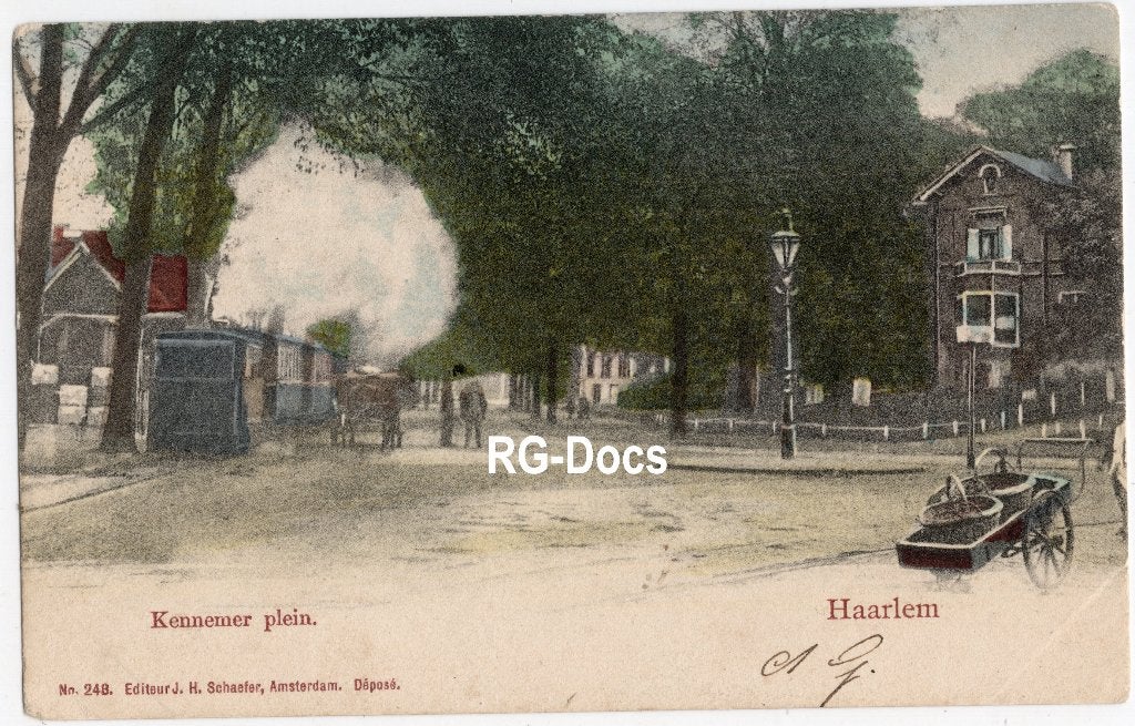 Ansichtkaart Briefkaart Stoomtram Kennemerplein Haarlem 1903, Ophalen of Verzenden, Voor 1920, Gelopen, Noord-Holland