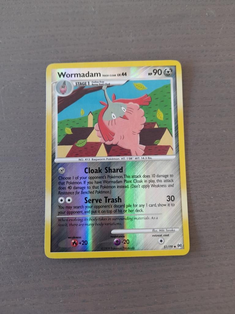 2009 arceus 51/99 wormadam reverse, Ophalen of Verzenden, Gebruikt, Losse kaart, Foil