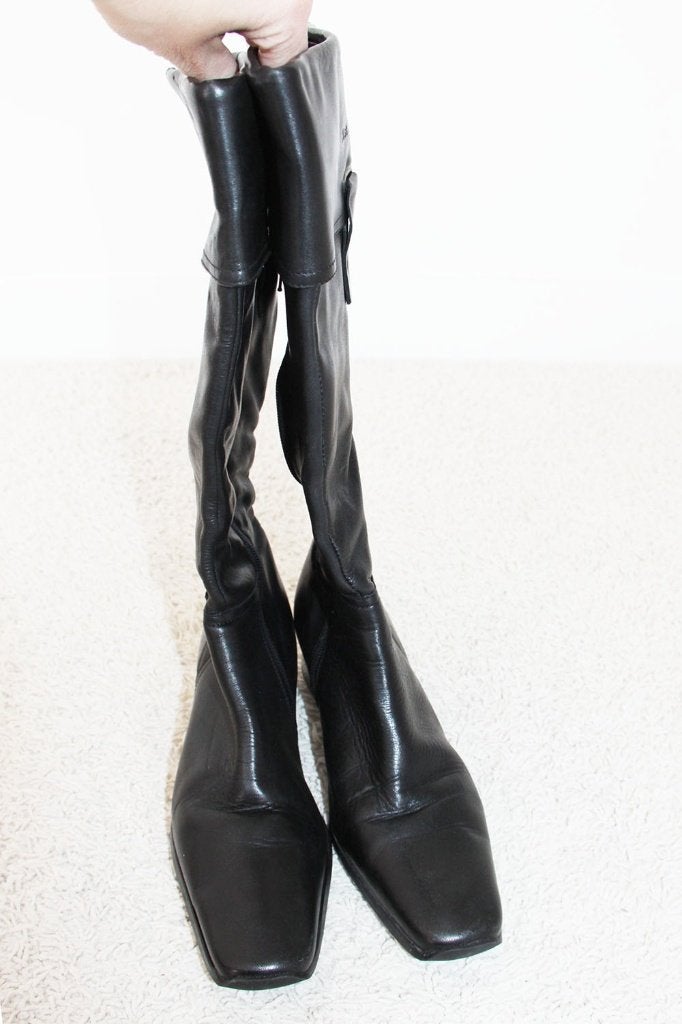 Zeer Mooie Leren Hush Puppies Laarzen - 30 (Maat 40) € 55,-, Hoge laarzen, Zwart, Ophalen of Verzenden, Zo goed als nieuw