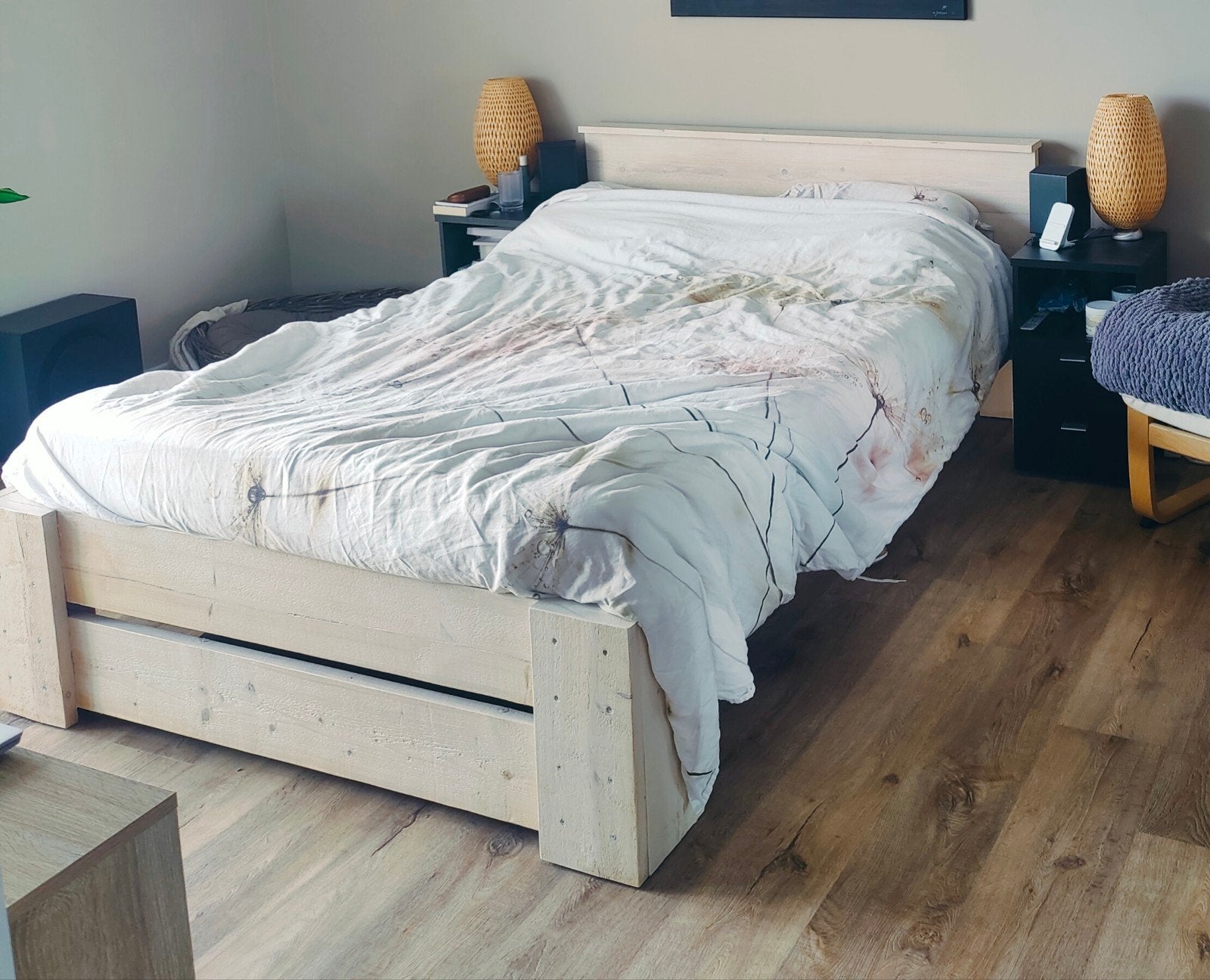 Bed 140 x 220 ravensberger  ombouw steigerhout, Ophalen, Tweepersoons, Hout, 140 cm