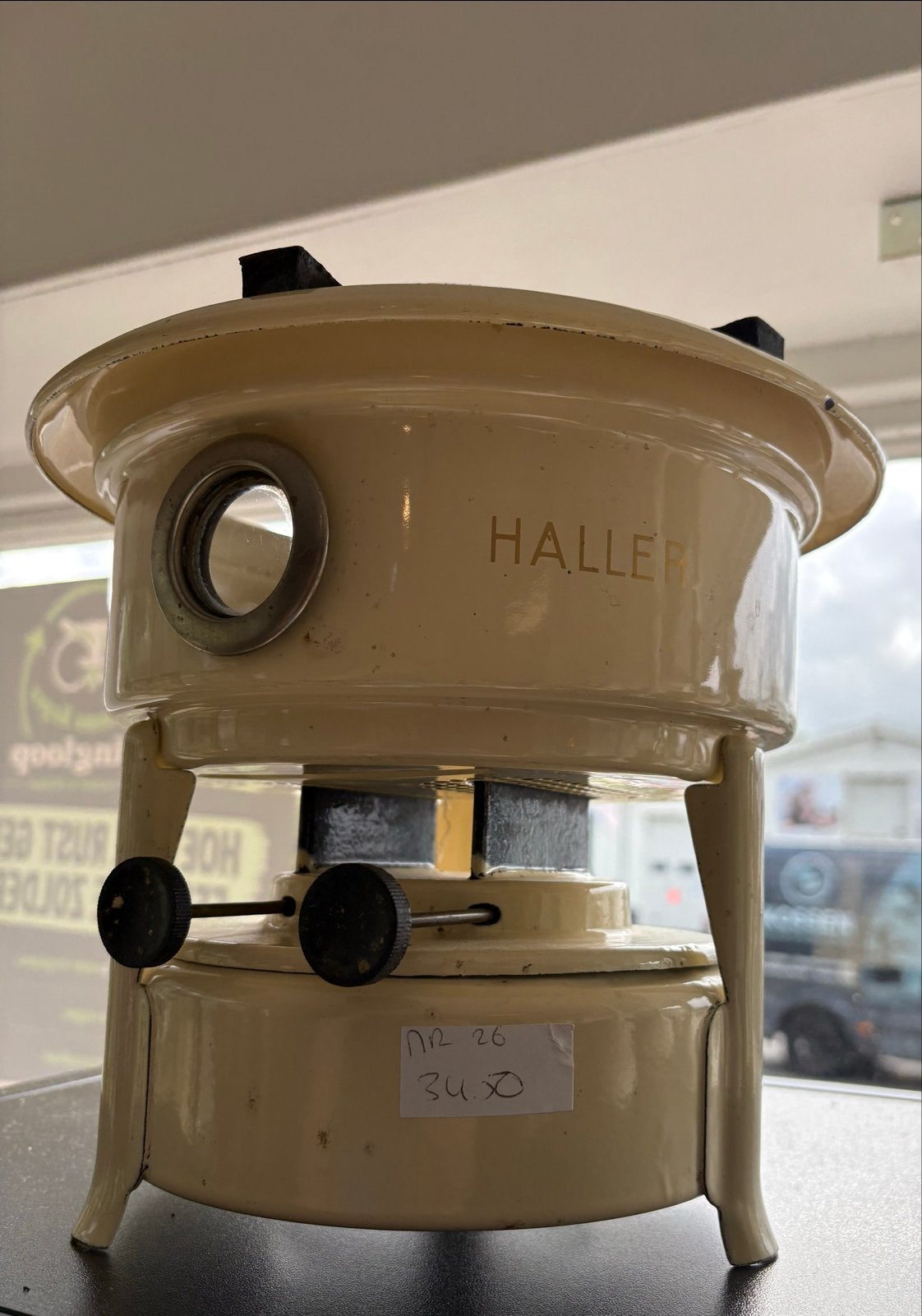 Vintage Haller petroleumstel met nieuwe lonten, Antiek en Kunst, Ophalen of Verzenden