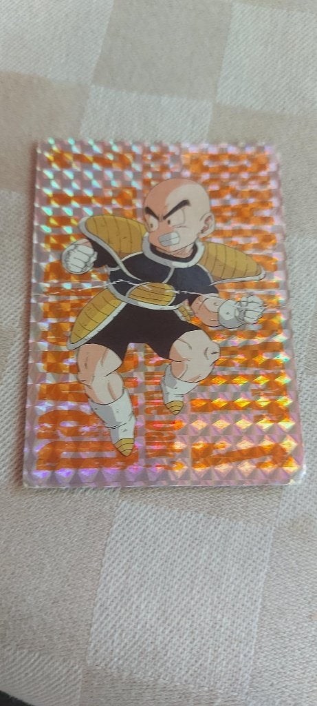 dragonball z glitter card Krillin Saiyan armour, Ophalen of Verzenden, Gebruikt, Losse kaart