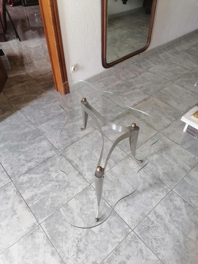 Design Glazen Salontafel Glas, Ophalen, 100 tot 150 cm, Design, 50 tot 100 cm