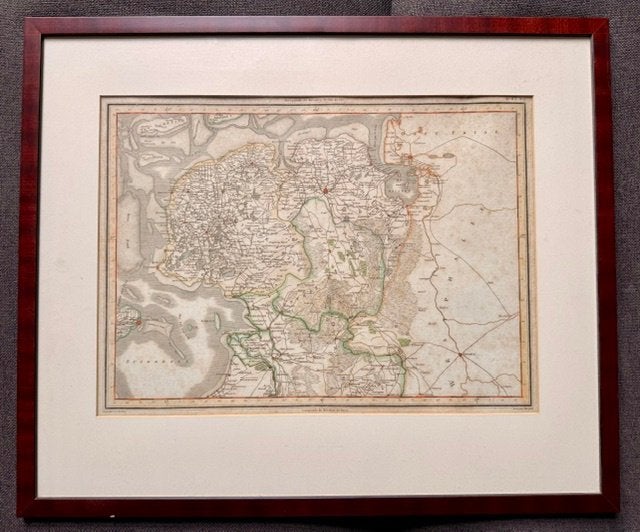 18e-eeuwse kaart Noord-Nederland - Tardieu / Macquet, Boeken, Atlassen en Landkaarten, Vermoedelijk Mentelle, Voor 1800, Landkaart