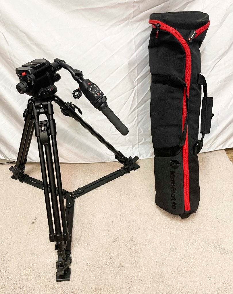 Manfrotto 351MVB2+503HDV+523PRO Professionele statief set, N, N, Zo goed als nieuw, 150 tot 175 cm
