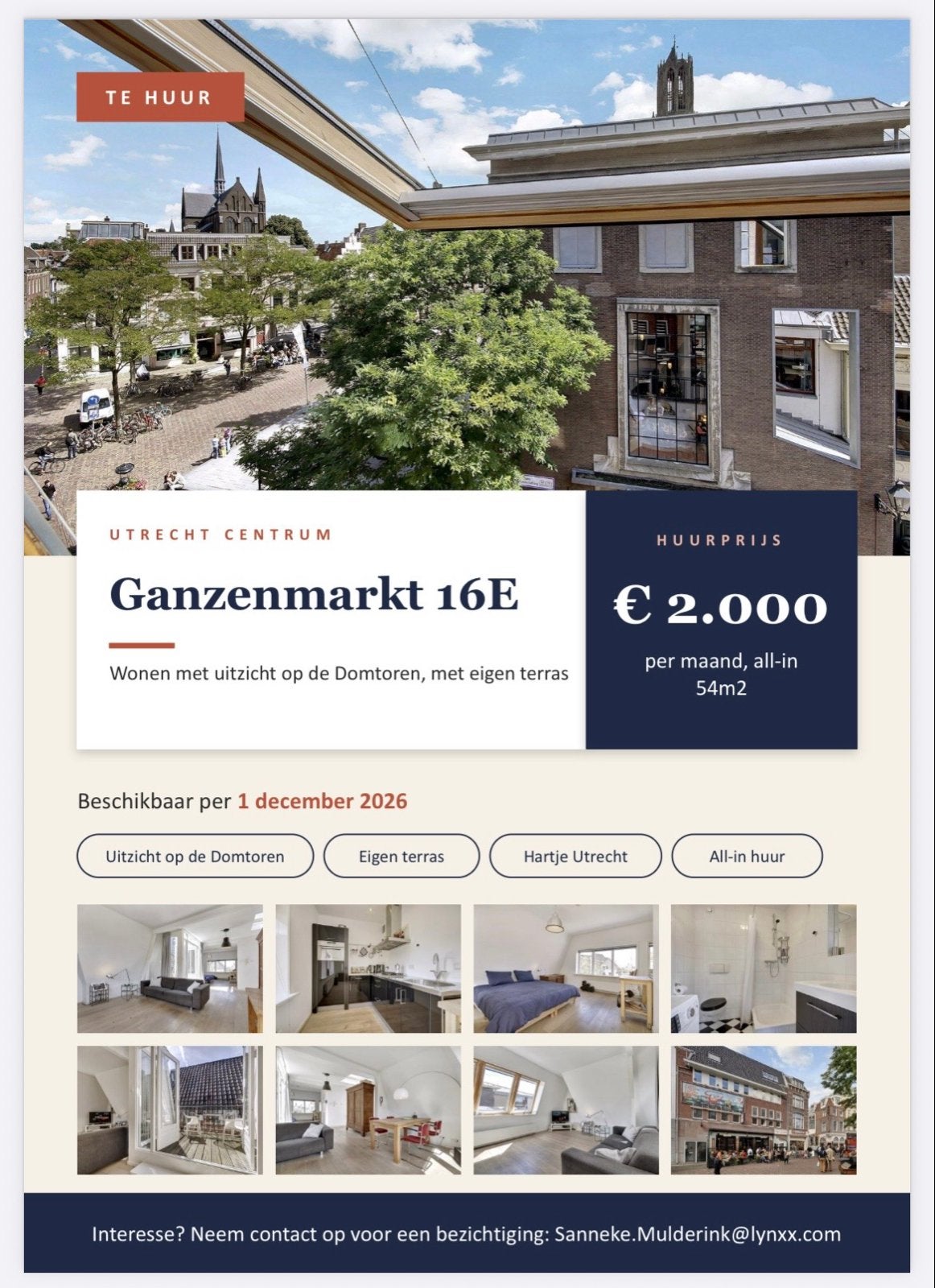 Appartement te huur in hartje utrecht, Huizen en Kamers, Direct bij eigenaar, Utrecht, 54 m², Appartement