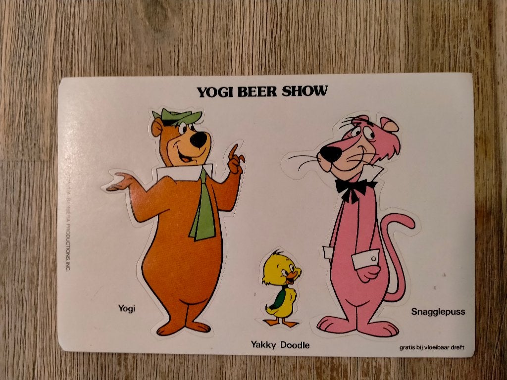 Yogi Bear Hanna Barbera 1980 sticker vintage Dreft uitgave, Ophalen of Verzenden, Gebruikt, Overige typen