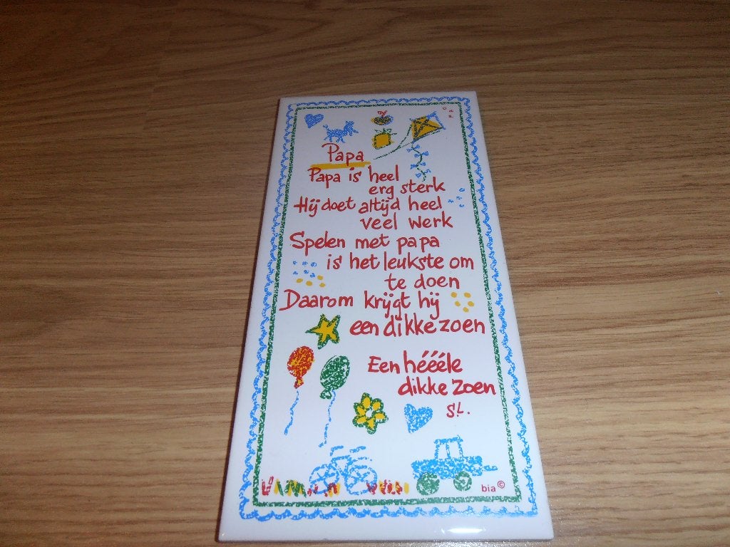 Leuk tegeltje voor papa, Ophalen of Verzenden, Gebruikt