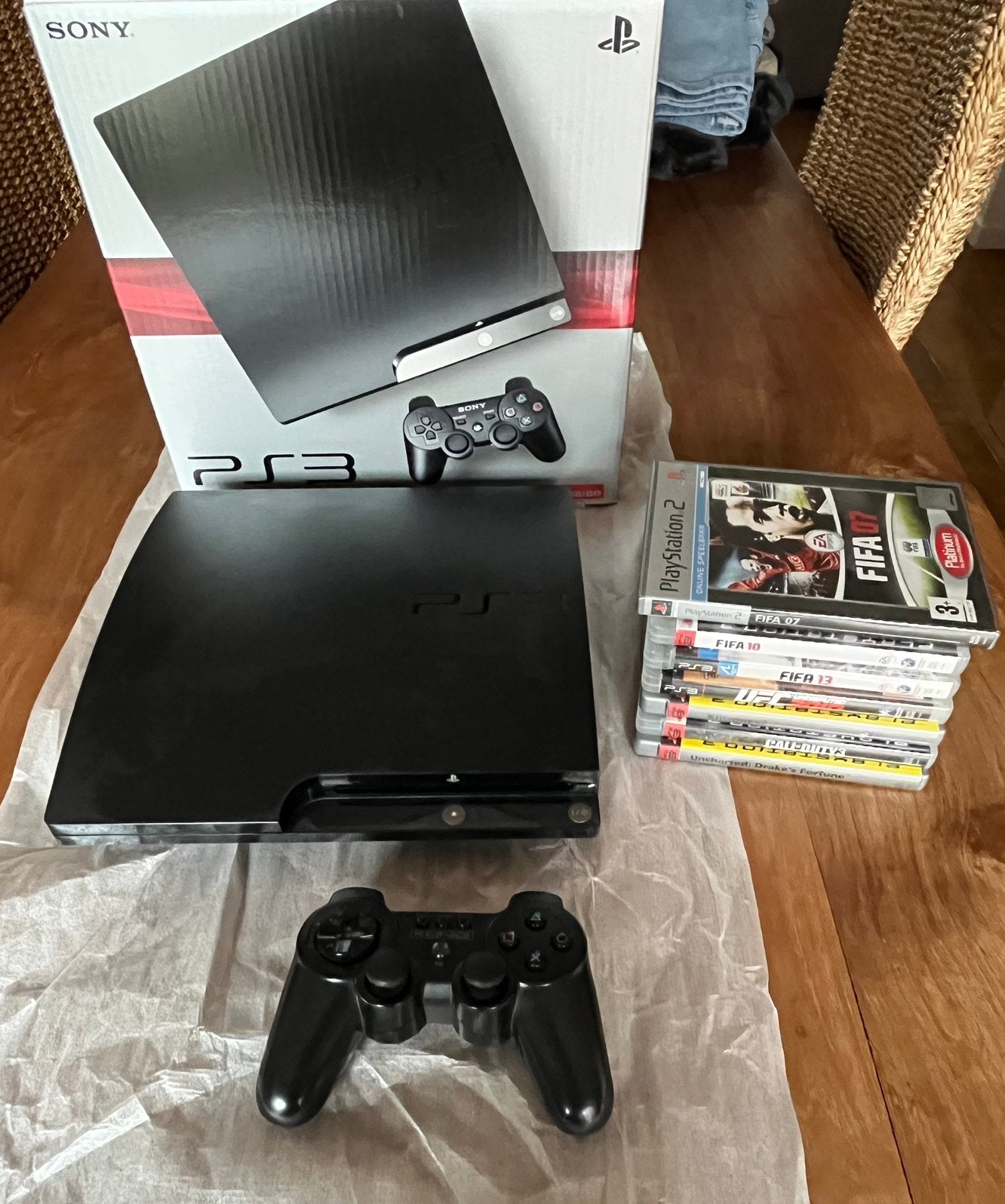 Sony PlayStation 3, DualShock 3 draadloze controller + games, Spelcomputers en Games, PlayStation 2, Ophalen of Verzenden, Zo goed als nieuw